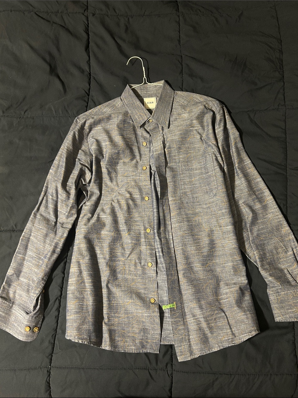 Men's Medium Button-Up Shirt in Heathered Blue-Grey